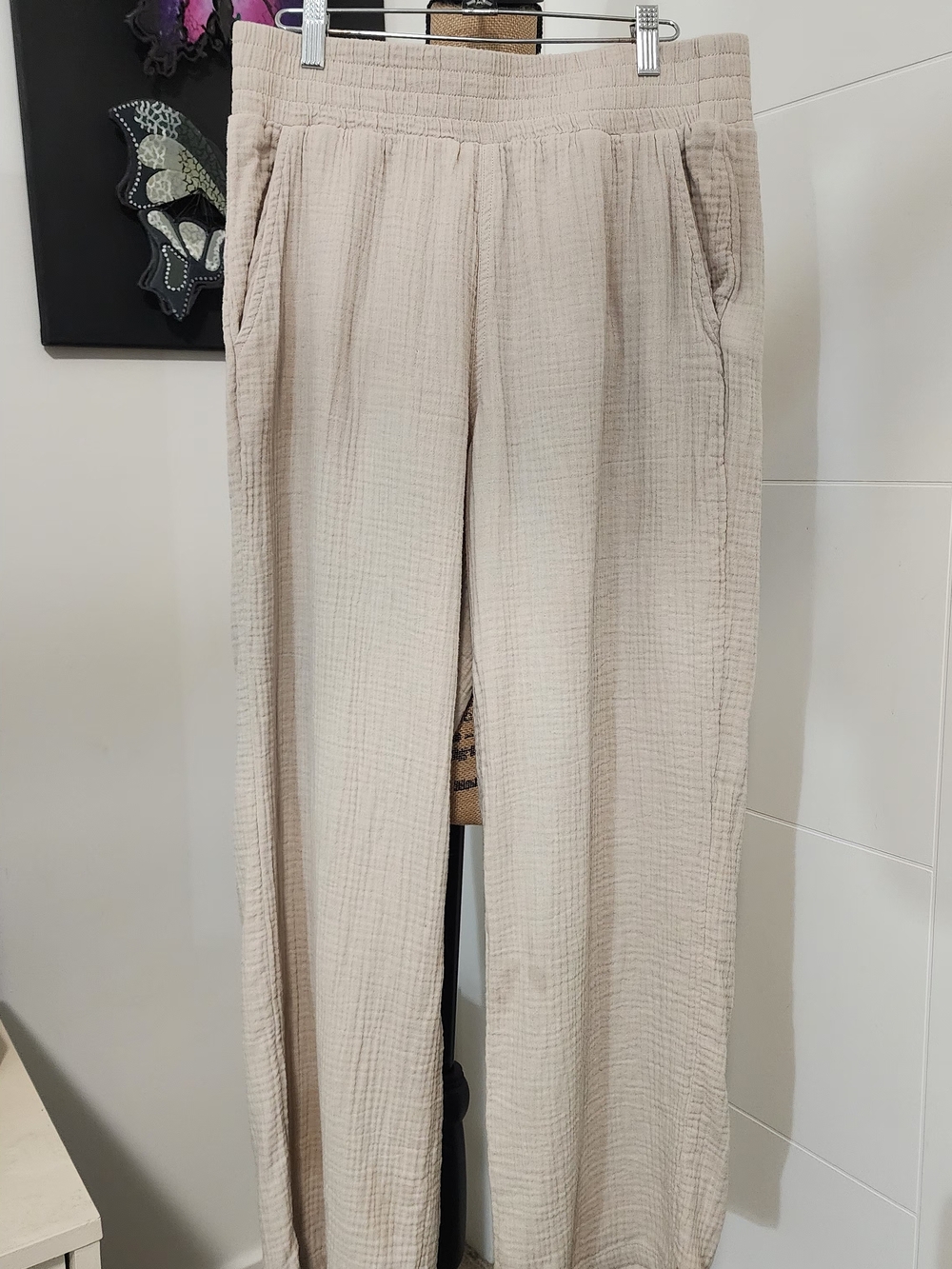 DKNY Beige Elastic Waist Pull-On Pants